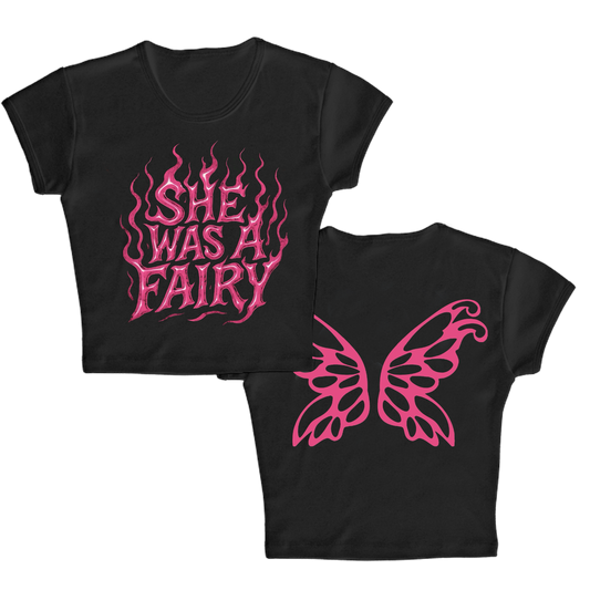SHE WAS A FAIRY BABY TEE - BLACK